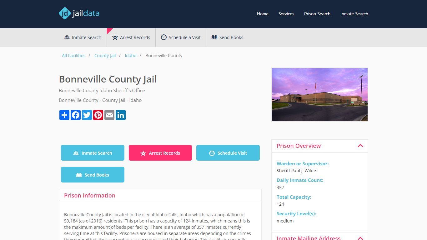 Bonneville County Jail Inmate Search and Prisoner Info - Idaho Falls, ID